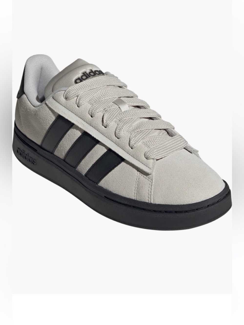 Adidas Grand Court Alpha Leather Sneakers Light Gray & Black Men’s Size 7.5